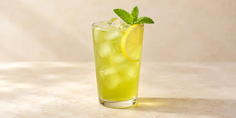 Limonada helada de Sencha y yuzu