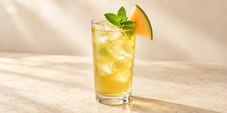 Iced Tamaryokucha with Melon and Mint