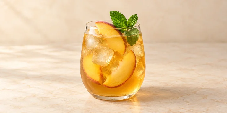 Iced Mengding Huangya with Peach and Mint