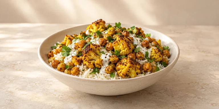 Golden Milk Roasted Cauliflower and Chickpeas