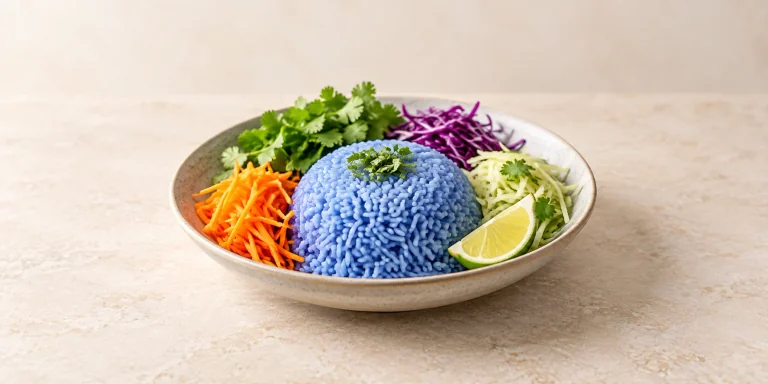 Thai Blue Rice (Khao Dok Anchan) with Butterfly Pea