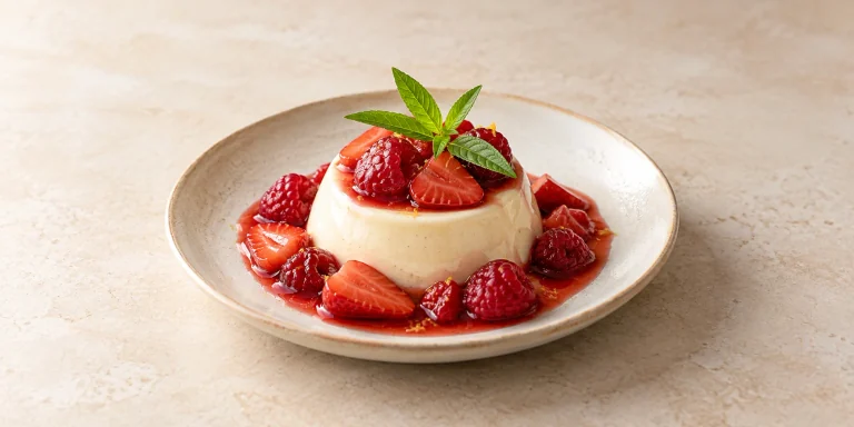 Cedrón Panna Cotta with Macerated Berries