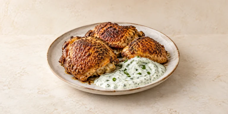 Pollo especiado al chai masala con salsa de yogur