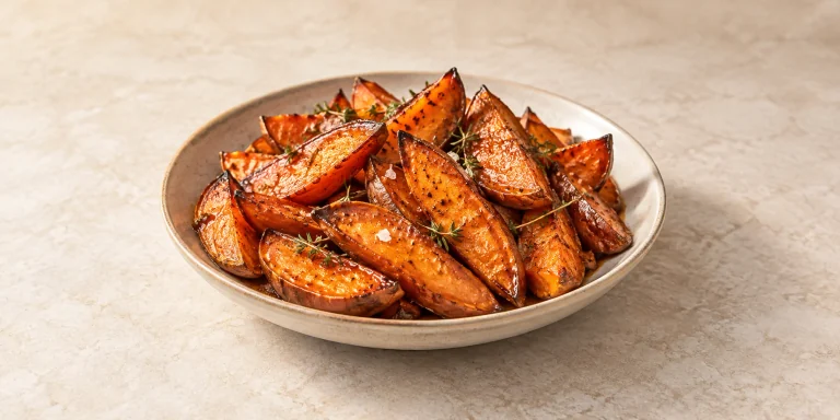 Rooibos Chai Glazed Roasted Sweet Potatoes