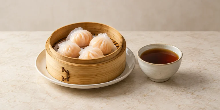 Liu Bao tea with steamed shrimp dumplings