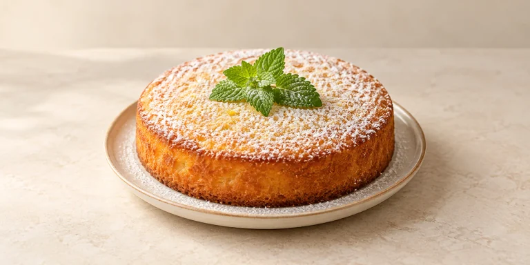Pastel de miel y melisa