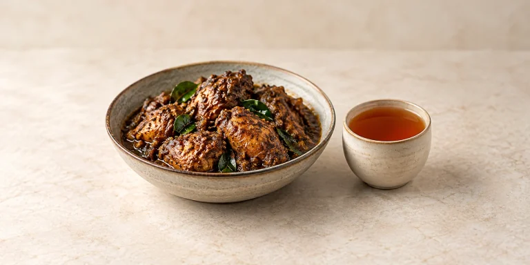 Uva Ceylon tea with Sri Lankan black pepper chicken curry