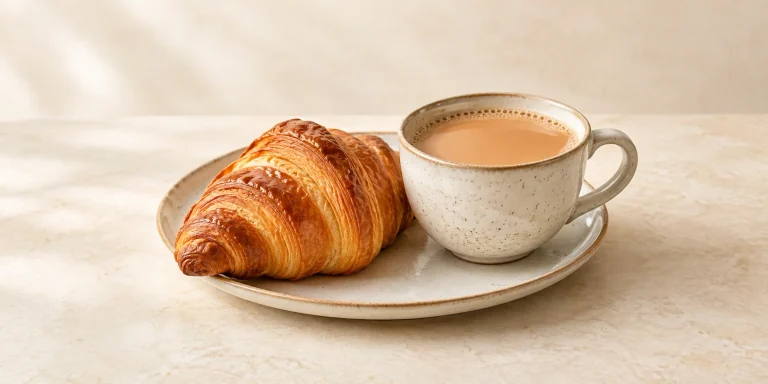 Decaf chai with a buttery croissant