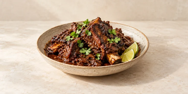 Chocolate Black Tea-Braised Short Ribs with Cocoa-Chili Rub