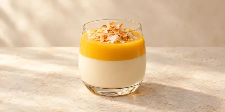 Coconut Black Tea and Mango Panna Cotta