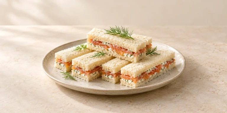 Smoked Salmon and Dill Cream Cheese Tea Sandwiches