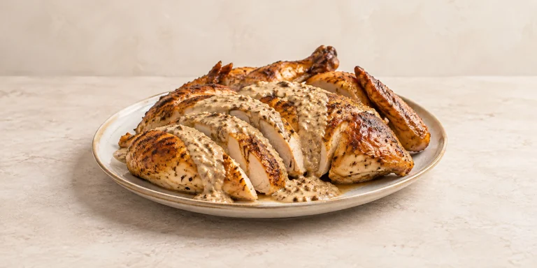 Georgian Black Tea-Brined Roast Chicken with Walnut Sauce