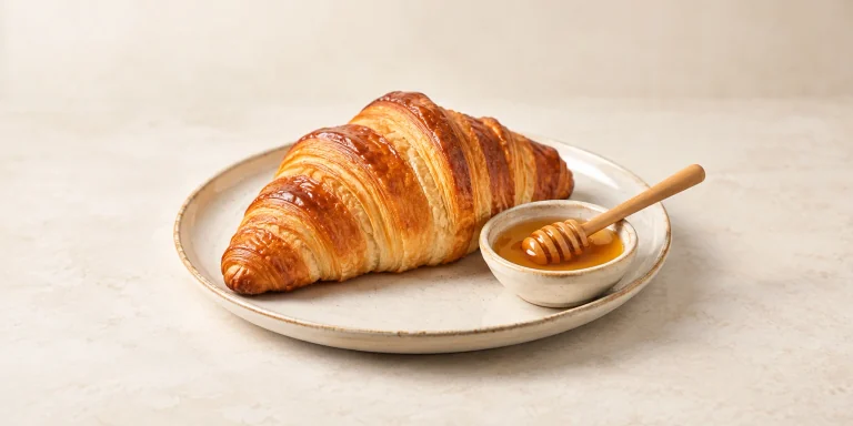 Buttery croissant and honey as a pairing for Golden Monkey tea