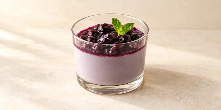 Purple Tea and Blueberry Panna Cotta