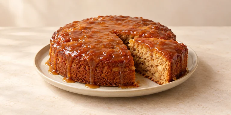 Apple Cinnamon Tea Cake with Brown Sugar Glaze