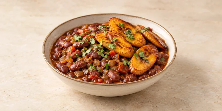 Rwandan Tea-Braised Beans with Plantain