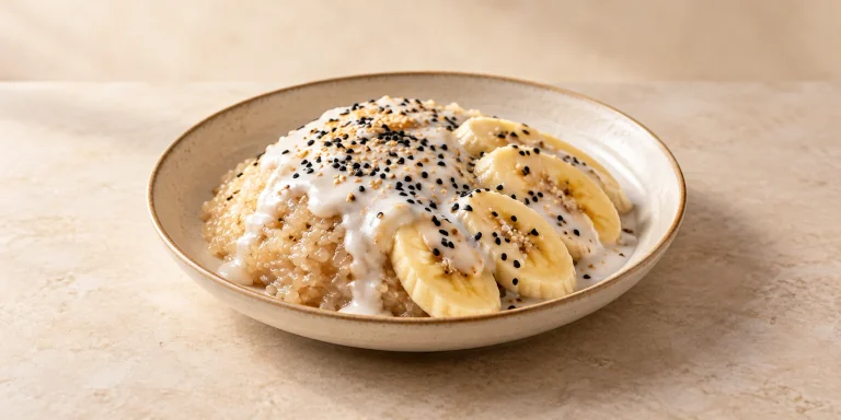 Milk Oolong Coconut and Banana Sticky Rice