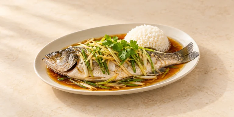 Osmanthus Oolong Steamed Fish with Ginger and Scallion