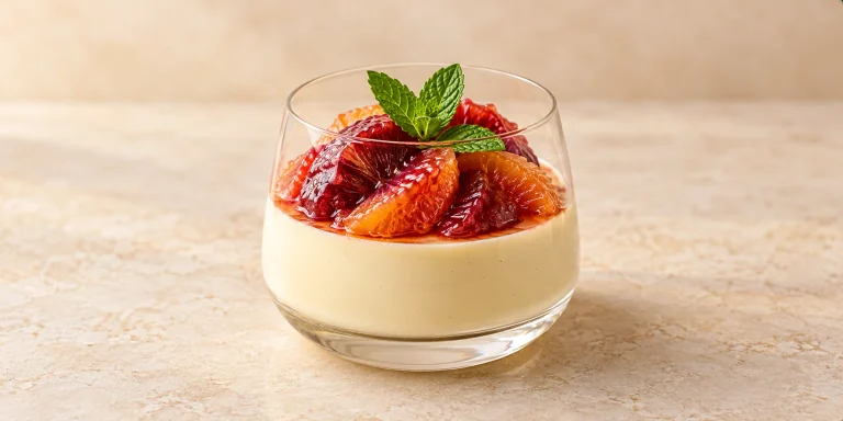 Licorice Root Panna Cotta with Blood Orange