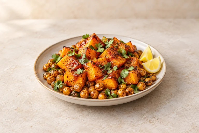 Rooibos-Glazed Butternut Squash with Spiced Chickpeas