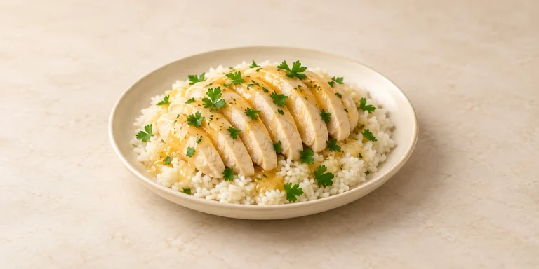 Pollo pochado en tila con glaseado de miel y limón