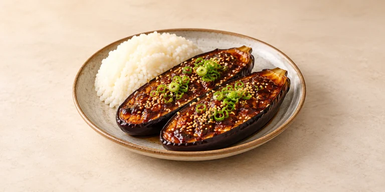 Hojicha Miso-Glazed Eggplant (Nasu Dengaku)