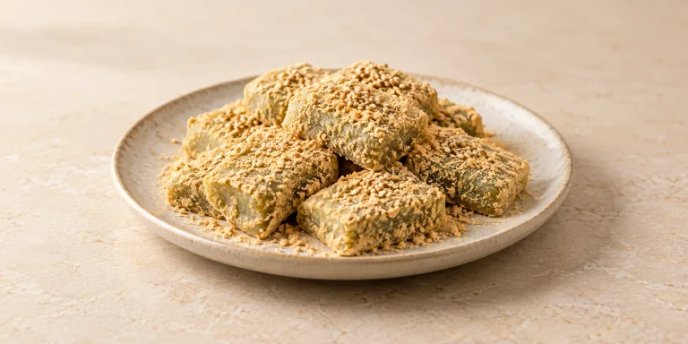 Nokcha Rice Cakes with Roasted Soybean Powder