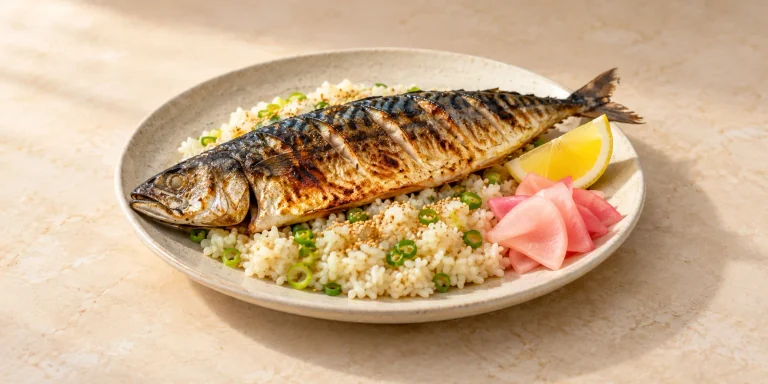 Nokcha-Brined Grilled Mackerel with Scallion Rice