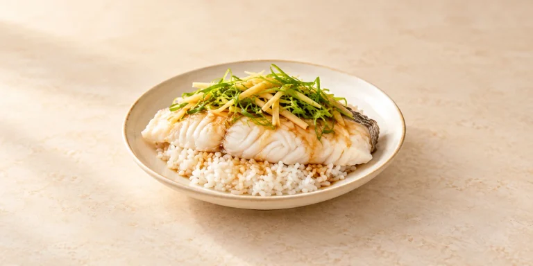 Zhu Ye Qing Tea-Steamed Fish with Ginger and Scallion