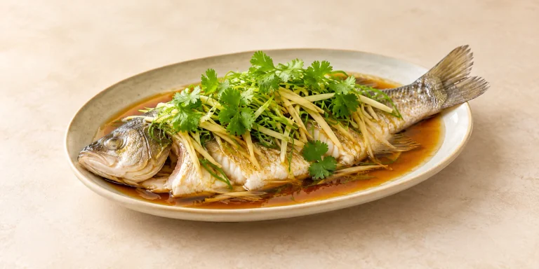 Yellow Tea Steamed Fish with Ginger and Scallion